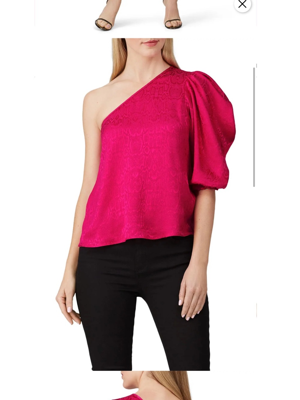 Krisa Pink One Sleeve Tie Top, Size M